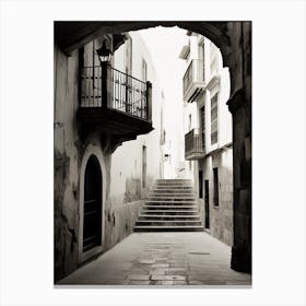 Tarragona Spain Black And White Analogue Photography 2 Canvas Print