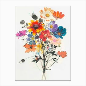 Gaillardia Collage Flower Bouquet Canvas Print