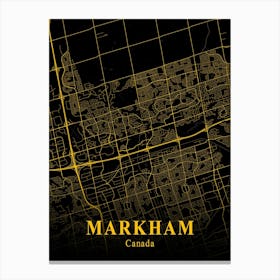Markham Gold City Map 1 Canvas Print