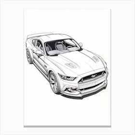 Ford Mustang Line Drawing 15 Canvas Print