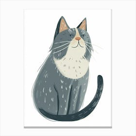 Chartreux Cat Clipart Illustration 5 Canvas Print