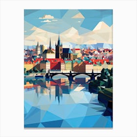 Prague, Czech Republic, Geometric Illustration 3 Canvas Print