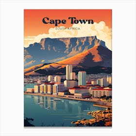 Cape Town South Africa Port Modern Travel Illustration Canvas Print