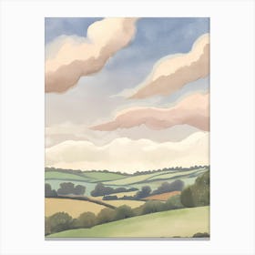 Field With Clouds Canvas Print