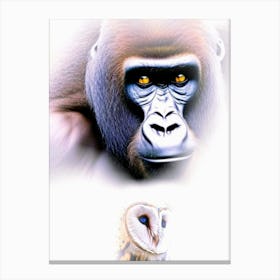 Gorilla and owl spirit animal Canvas Print