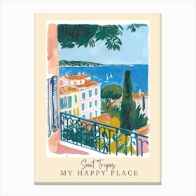 My Happy Place Saint Tropez 2 Travel Poster Canvas Print