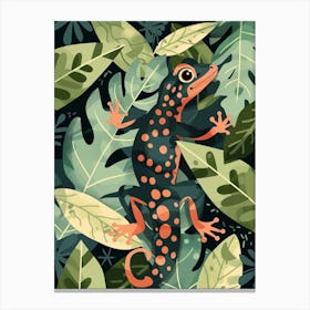 Forest Green Moorish Gecko Abstract Modern Illustration 1 Canvas Print