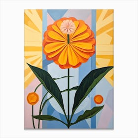 Marigold 4 Hilma Af Klint Inspired Pastel Flower Painting Canvas Print