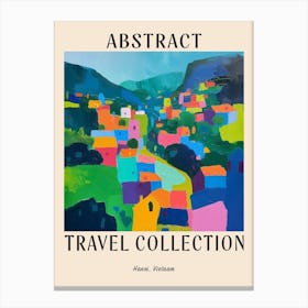 Abstract Travel Collection Poster Hanoi Vietnam 2 Canvas Print