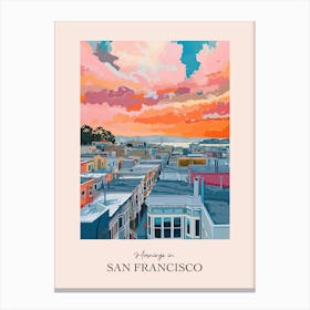 Mornings In San Francisco Rooftops Morning Skyline 3 Canvas Print