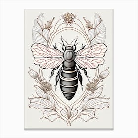 Queen Bee 1 William Morris Style Canvas Print