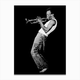 Miles Davis Jazz Trumpet Player Line Illustration Canvas Print