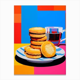 Tea & Biscuits Retro Geometric Canvas Print