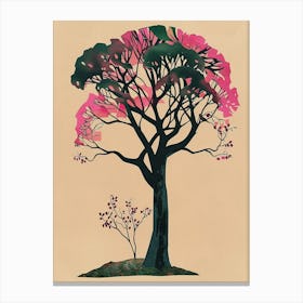 Ebony Tree Colourful Illustration 4 Canvas Print