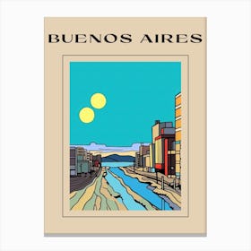 Minimal Design Style Of Buenos Aires, Argentina 1 Poster Canvas Print