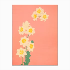 Narcissi Flower Big Bold Illustration 2 Canvas Print