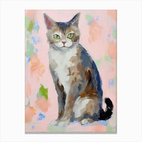A Exotic Shorthair Cat Painting, Impressionist Painting 2 Canvas Print