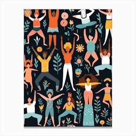 Body Positivity We All Stand Together Boho Illustration 1 Canvas Print