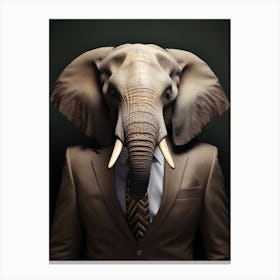 African Elephant Wearing A Suit 4 Canvas Print
