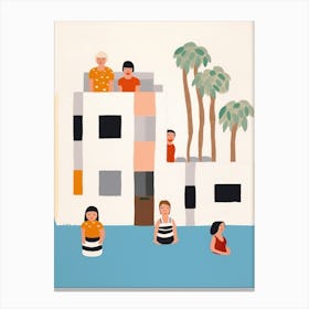 Fancy Los Angeles California, Tiny People And Illustration 1 Canvas Print