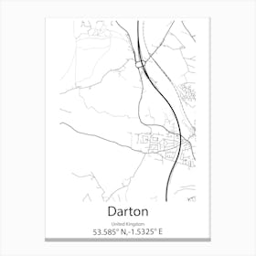 Darton,United Kingdom Minimalist Map Canvas Print