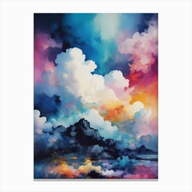 Abstract Glitch Clouds Sky (2) Canvas Print