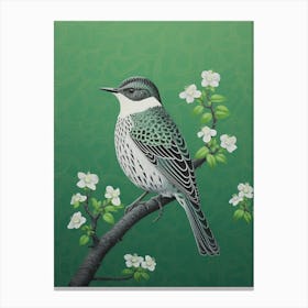 Ohara Koson Inspired Bird Painting Lark 3 Canvas Print