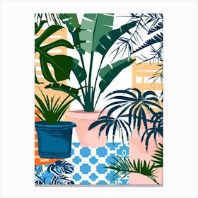 Tropical Plants In Pots 3 Canvas Print