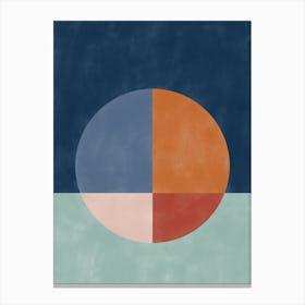 Circle in Blue and Orange No.1 Canvas Print