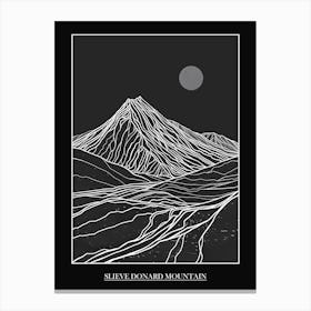 Slieve Donard Mountain Line Drawing 3 Poster Canvas Print