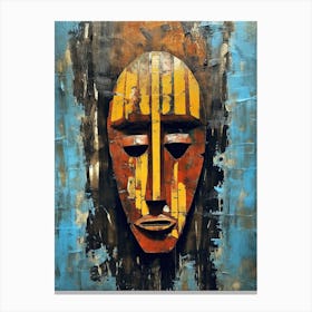 Tribal Whispers; Echoes Of Ancient Masks Canvas Print