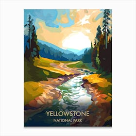 Yellowstone National Park Travel Poster Illustration Style 5 Canvas Print