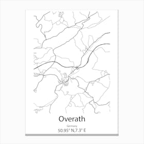 Overath,Germany Minimalist Map Canvas Print