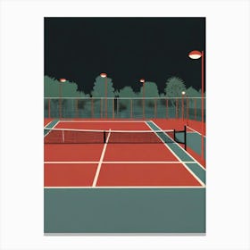 Tennis Court At Night Canvas Print