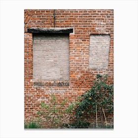 Red brick wall & Apple Tree // Nature Photography Canvas Print