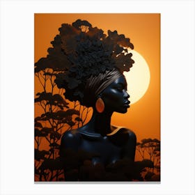 African Woman In The Sunset Canvas Print