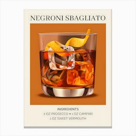 Negroni Saggiato Canvas Print