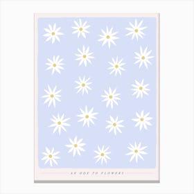 Ode To Flowers Blue Canvas Print