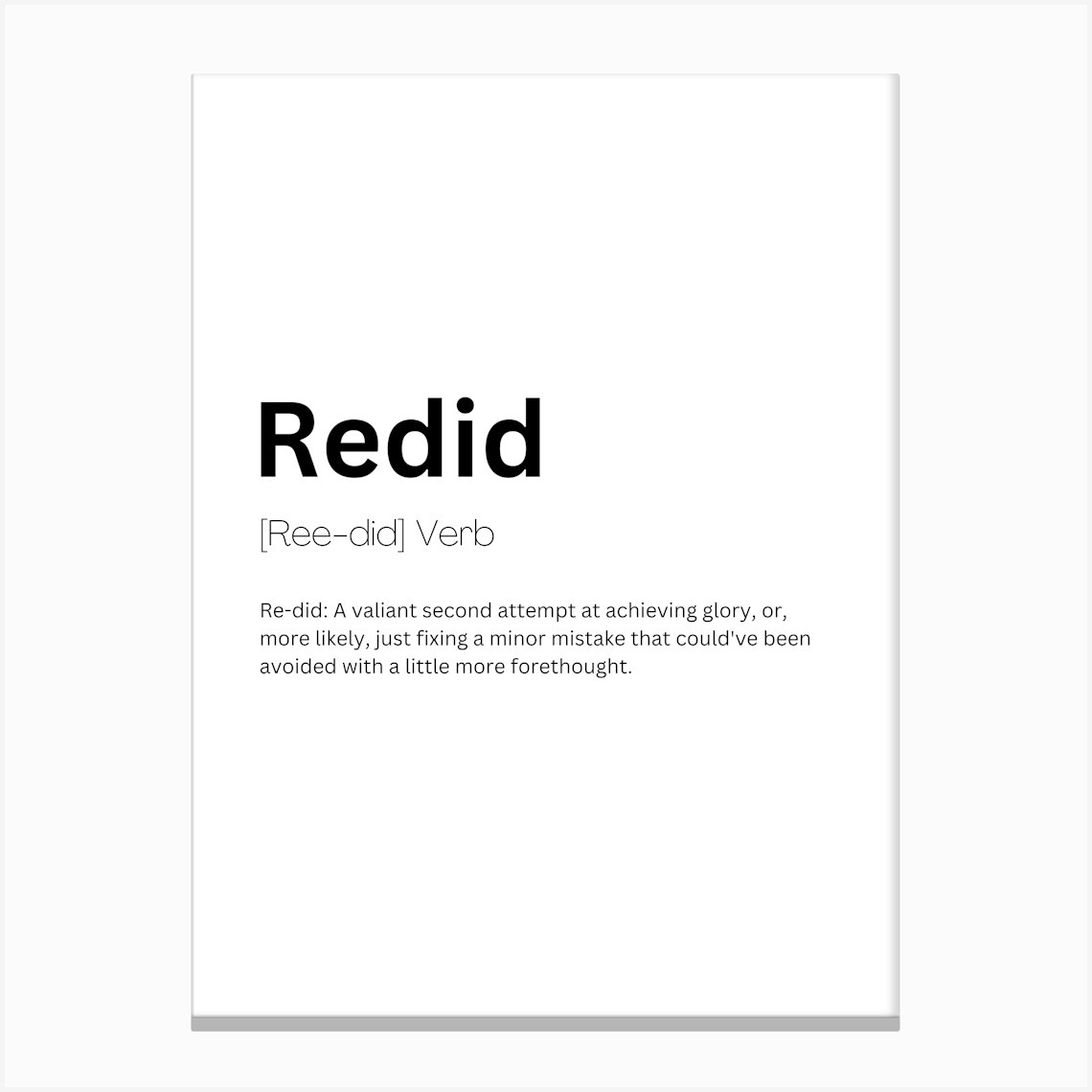 Redid Definition Meaning Canvas Print by Kaigozen