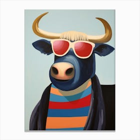 Little Buffalo 2 Wearing Sunglasses Canvas Print