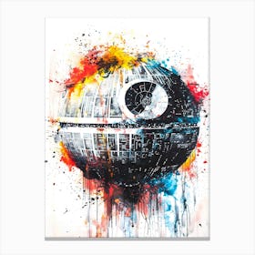 Death Star From Star Wars Watercolor Canvas Print