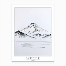 Mount Fuji Japan Line Drawing 1 Poster Canvas Print