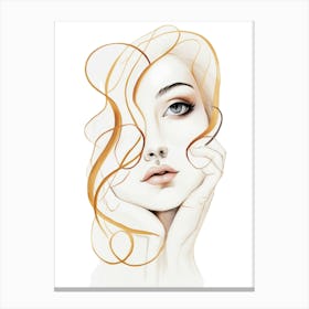 Illustration Of A Woman'S Face Canvas Print