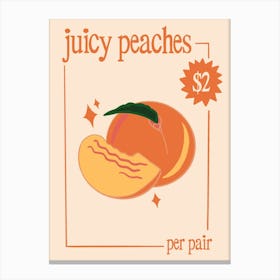 Juicy Peaches Print Canvas Print