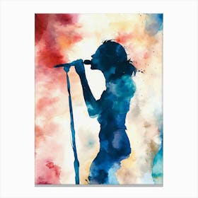 Singer In Watercolor Painting Canvas Print