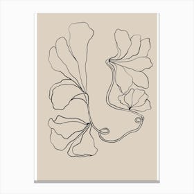 Ginkgo Leaves Line Drawing Canvas Print