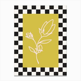Modern Checkered Flower Poster  15 Canvas Print