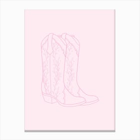 Cowgirl Boots - Pink Canvas Print