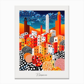 Poster Of Florence, Illustration In The Style Of Pop Art 2 Canvas Print