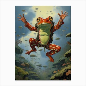 Leap Of Faith Storybook Frog 5 Canvas Print
